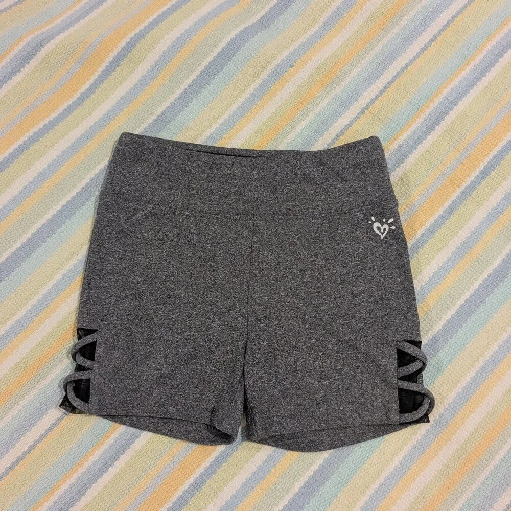 Girls Justice active gray pull on shorts size 8